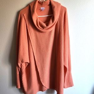 Lularoe Kristen XL Peach Cowl Neck Sweater LS Pullover